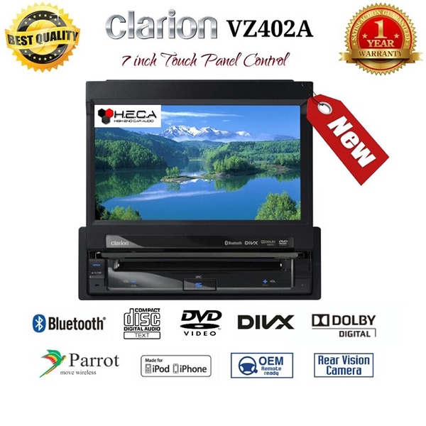 【免運費】 Clarion 歌樂【VZ402A】7吋觸控伸縮螢幕主機 藍芽/DVD/AUX/USB/影音主機
