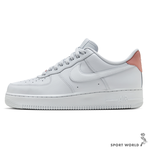 Nike 休閒鞋 男鞋 皮革 AIR FORCE 1 07 白粉橘【運動世界】HF0729-001