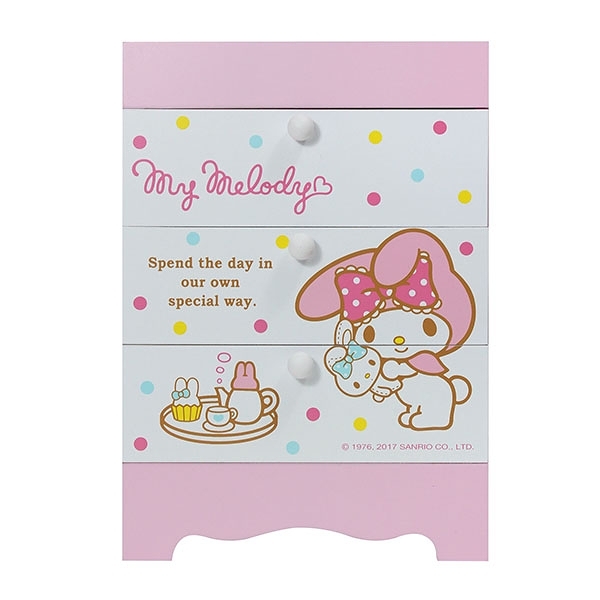 【震撼精品百貨】My Melody 美樂蒂~美樂蒂粉彩桌上三抽盒*38548