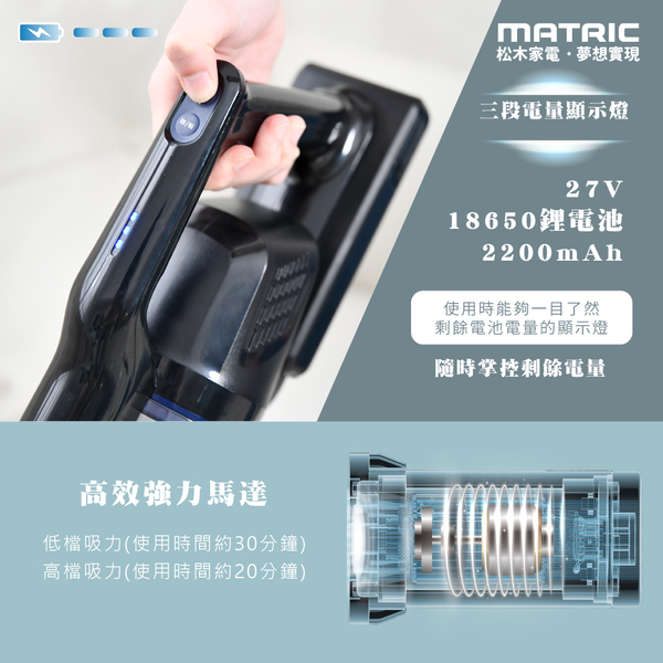 MATRIC松木 二合一手持/直立兩用無線氣旋吸塵器(附壁掛架) MG-VC0116B product thumbnail 4