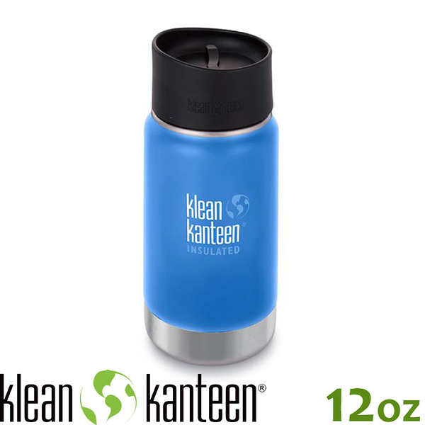 【KLEAN KANTEEN 美國 12盎K寬口保溫鋼瓶(54mm)《海空藍》】K12VWPCC/保溫杯/保溫瓶/咖啡瓶蓋