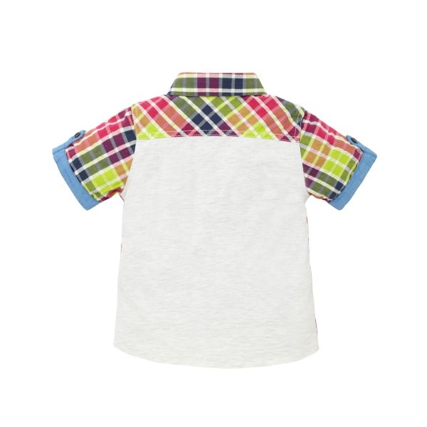 mothercare 黃粉格子短袖襯衫-海盜奇航(M0E6758)3~9歲