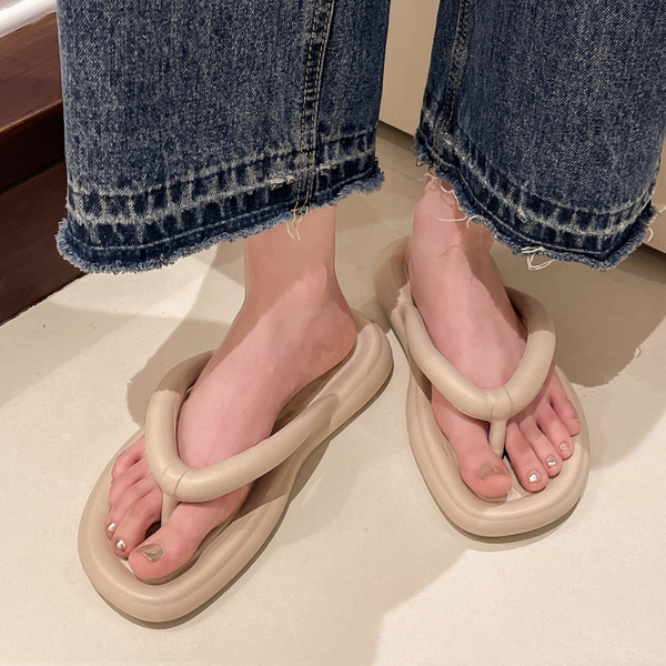 【36-41全尺碼】日系甜美純色防水夾腳平底拖鞋．白鳥麗子 product thumbnail 7