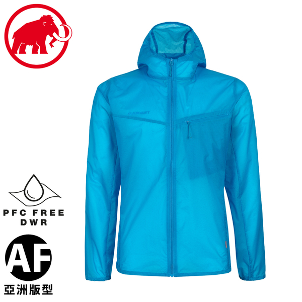 【MAMMUT 男 Convey WB Hooded Jacket AF 輕量防風外套《龍膽花》】1012-00190/薄外套