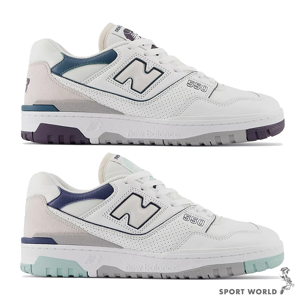 New Balance 550 男鞋 女鞋 休閒鞋 麂皮 拼接 灰藍/灰綠【運動世界】BB550WCA/BB550WCB