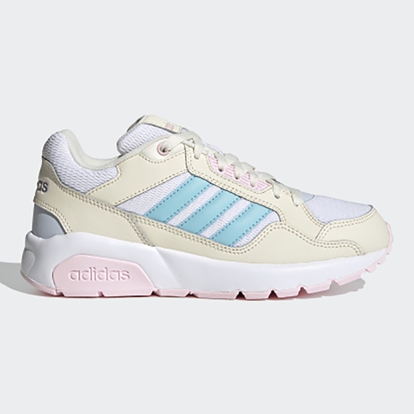 ADIDAS NEO RUN9TIS 女鞋 休閒 網布 透氣 反光細節 米 白 藍【運動世界】FZ1459