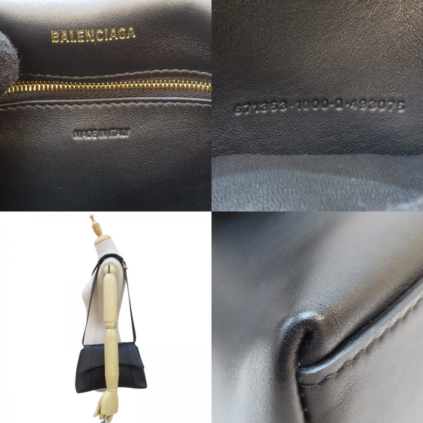 【二手名牌BRAND OFF】BALENCIAGA 巴黎世家 黑色 小牛皮 Downtown 肩背 沙漏包 671353 product thumbnail 8