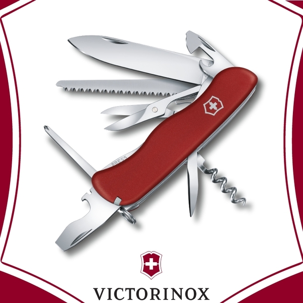 【VICTORINOX 維氏 瑞士 Outrider 11.1cm 瑞士刀《紅》】0.8513/工具鉗/摺疊刀/登山/露營