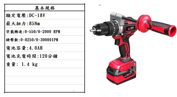 SK-BLPD8500KD 型鋼力 18V 無刷震動電鑽 振動電鑽 震動電鑽 電鑽 product thumbnail 2