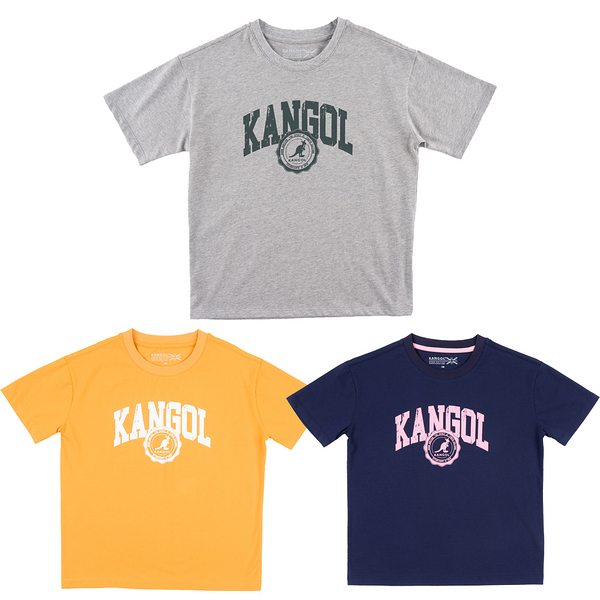 KANGOL 童裝 短T 灰 橘 深藍 袋鼠LOGO 短袖 上衣 63261017-