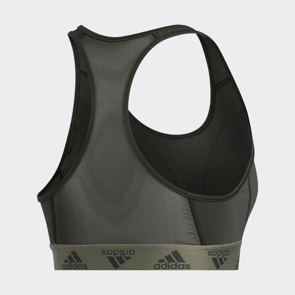 Adidas LOGO 女裝 運動內衣 慢跑 訓練 可拆卸式襯墊 中度支撐 背面透視 橄欖綠【運動世界】GC8177 product thumbnail 5