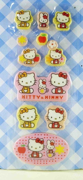 【震撼精品百貨】Hello Kitty 凱蒂貓~KITTY立體貼紙-蘋果側坐