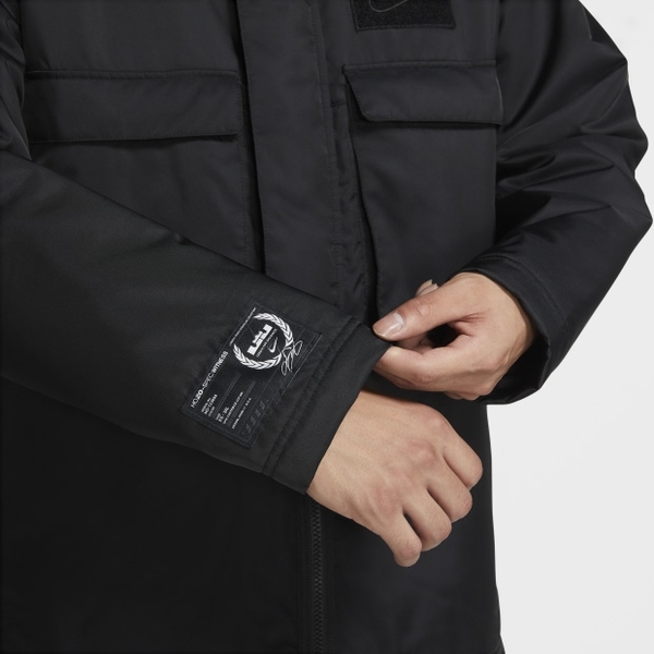NIKE LEBRON 男裝 外套 長板 工裝 梭織 保暖 輕巧 口袋 雙向拉鍊 黑【運動世界】CK6772-010 product thumbnail 6