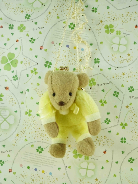 【震撼精品百貨】泰迪熊_Teddy Bear~絨毛零錢包-黃色 product thumbnail 2