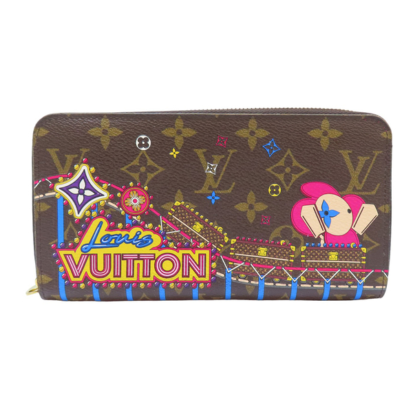 【二手名牌BRAND OFF】LOUIS VUITTON LV 路易威登 棕色 原花 塗層帆布 Vivienne 2020 Holiday 拉鍊長夾