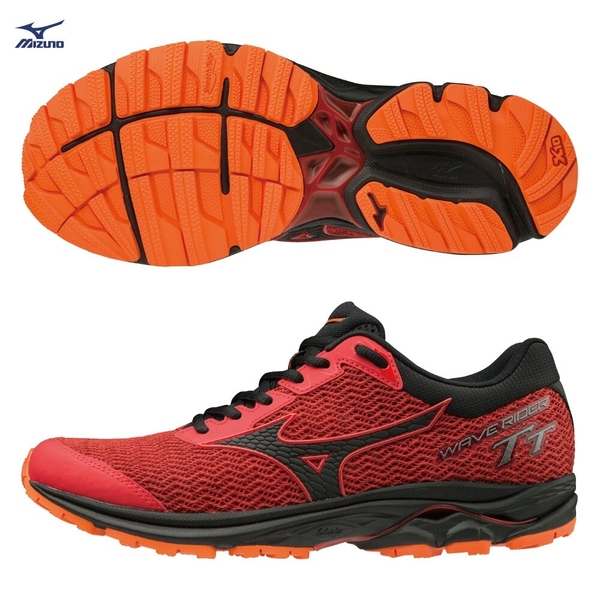 MIZUNO WAVE RIDER TT 男鞋 慢跑 路跑 越野 避震 柔軟 耐磨 橘紅【運動世界】J1GC193209