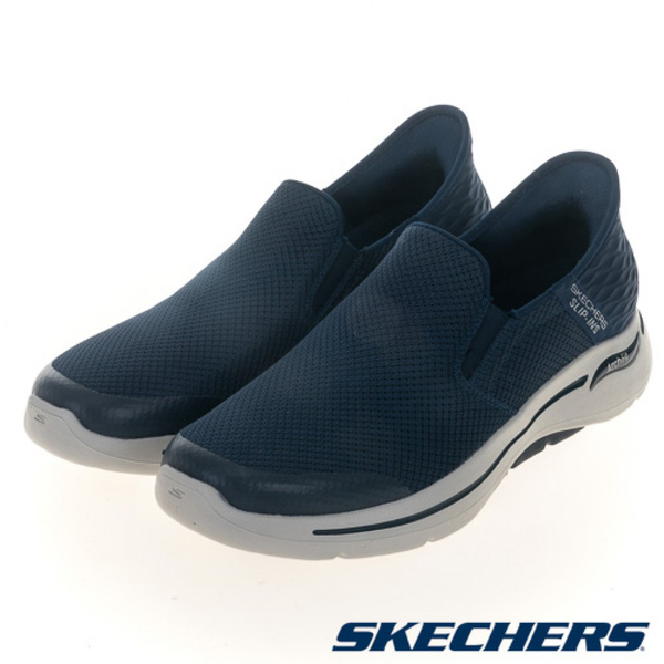 Skechers 男鞋 健走鞋 避震 GO WALK ARCH FIT 海軍藍【運動世界】216259NVY product thumbnail 3