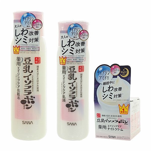 SANA 莎娜 豆乳美肌緊緻潤澤亮白 化妝水(200ml)／乳液(150ml)／晚霜(50g) 款式可選【小三美日】 DS017501