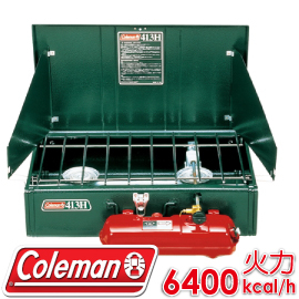 【Coleman 美國413氣化雙口爐】CM-0391/汽化爐/爐具/炊具/露營野炊