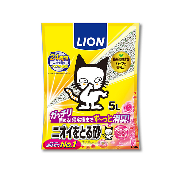 LION獅王 日本24小時強效除臭礦砂5L 無香味/花香/綠茶 連續17年銷售第1！貓砂『寵喵樂旗艦店』 product thumbnail 5