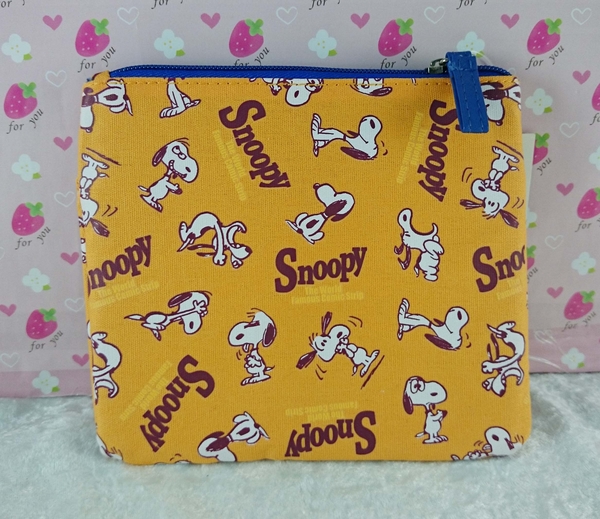 【震撼精品百貨】史奴比Peanuts Snoopy ~化妝包_雙拉鍊_咖啡色 product thumbnail 3