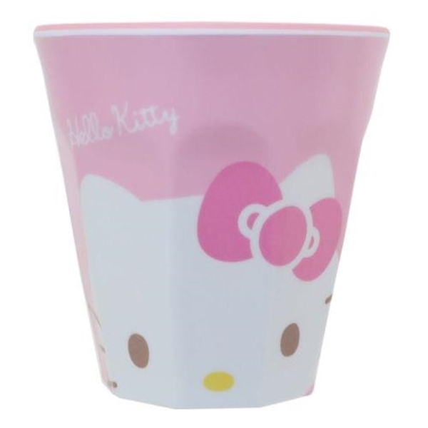 小禮堂 Hello Kitty 無把美耐皿杯 270ml (粉大頭款) 4548626-189038