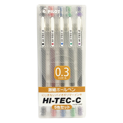 PILOT 百樂 HI-TEC-C LH-20C3-S5 超細鋼珠筆 0.3mm 5色組入