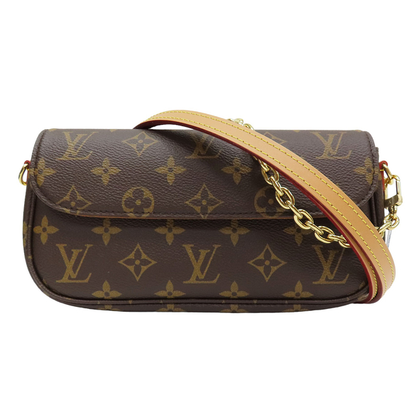 【二手名牌BRAND OFF】LOUIS VUITTON LV 路易威登 棕色 原花 帆布 Wallet on Chain Ivy 單肩包 M81911