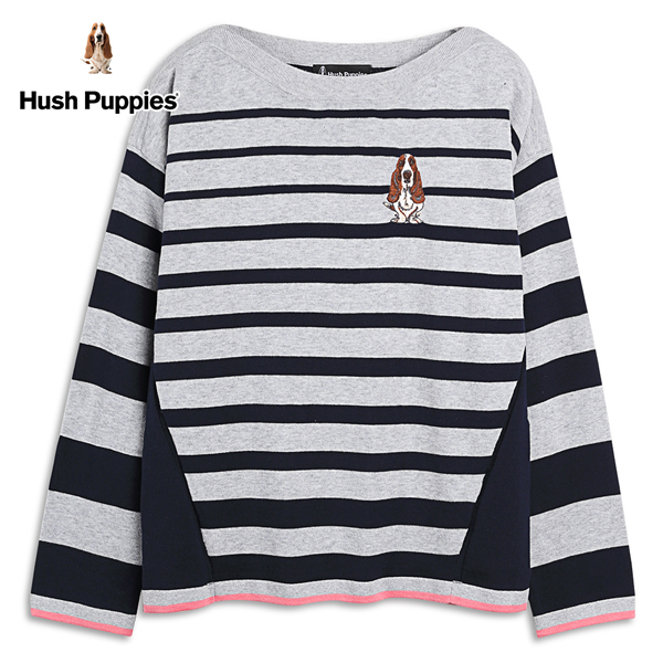 Hush Puppies 線衫 女裝配色條紋刺繡狗船型領線衫 product thumbnail 3