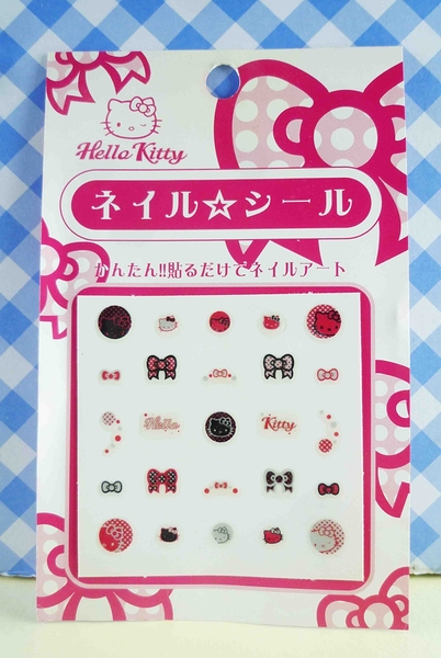 【震撼精品百貨】Hello Kitty 凱蒂貓~KITTY貼紙-指甲貼紙-點點蝴蝶結