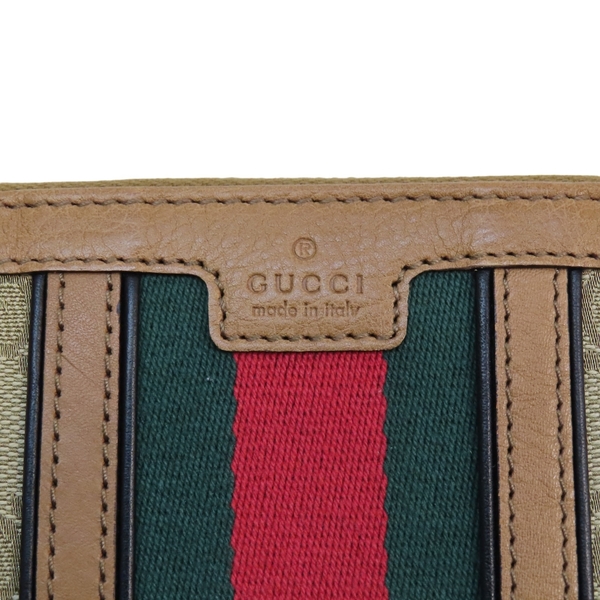 【二手名牌BRAND OFF】GUCCI 古馳 棕色 緹花帆布 Web Rania 拉鍊長夾 353651 product thumbnail 6