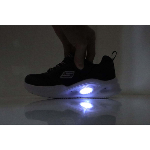 SKECHERS S-LIGHTS 運動鞋 電燈鞋 有開關 童鞋 魔鬼氈 黑色 303715LBLK no750 product thumbnail 8