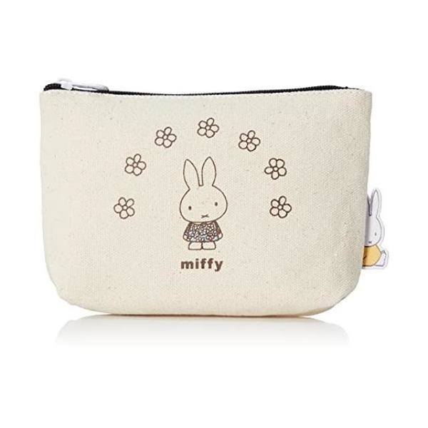 小禮堂 Miffy 米飛兔 扁平收納包 (花朵款)