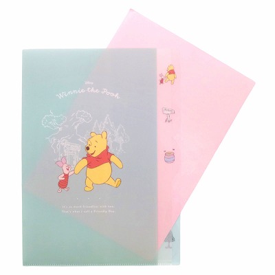 【震撼精品百貨】小熊維尼 Winnie the Pooh ~日本Disney迪士尼 小熊維尼 A4 4P資料夾 文件夾-小豬*68814 product thumbnail 3