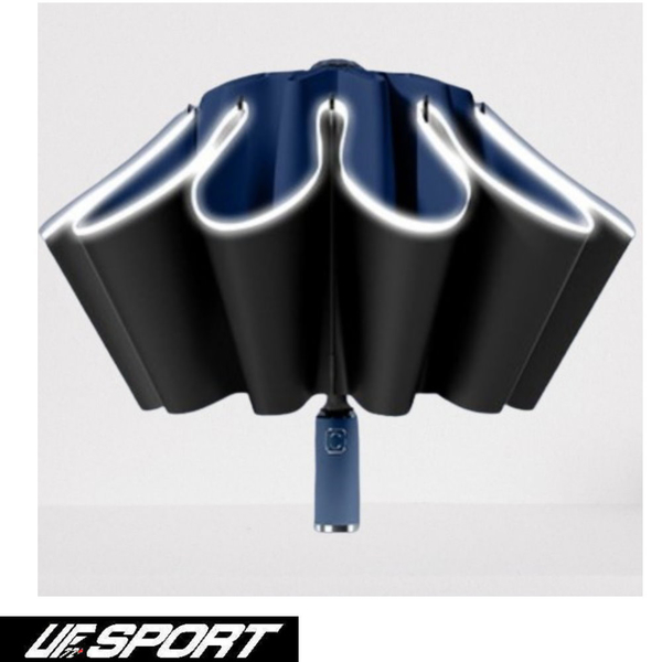 【UF72+】UF-099抗UV防風10骨黑膠三折晴雨兩用自動反向傘(夜間傘邊條反光2倍) product thumbnail 7