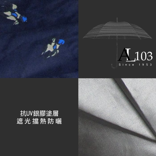 雨傘 陽傘 萊登傘 抗UV 自動直傘 大傘面120公分 防曬 Leotern 直紋鐵藍 product thumbnail 7