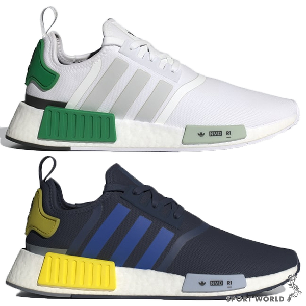 Adidas 休閒鞋 男鞋 襪套 NMD_R1 白/藍【運動世界】IF3496/IF3509