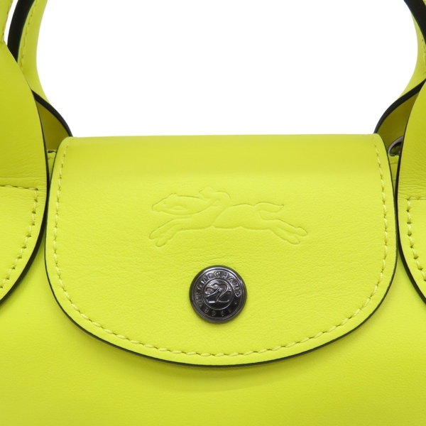 【二手名牌BRAND OFF】LONGCHAMP 瓏驤 檸檬黃 牛皮 LE PLIAGE XTRA MINI 兩用包 Lime product thumbnail 9