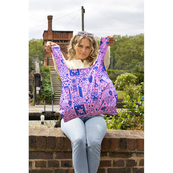 英國Kind Bag-環保收納購物袋-中-Amy Hastings聯名-虎來喵 product thumbnail 8