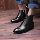 馬丁靴 2022新款馬丁靴男士皮鞋休閑高幫鞋系帶歐美大碼鞋男式皮靴子