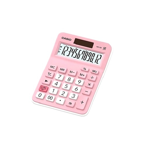 CASIO 卡西歐 迷你桌上型計算機(MX-12B-PK)-櫻花粉(12位數)