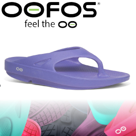 【OOFOS 美國 女款 夾腳舒壓健康拖鞋 紫藍】W1000/紓壓拖鞋/拖鞋/懶人拖/人字拖/涼鞋