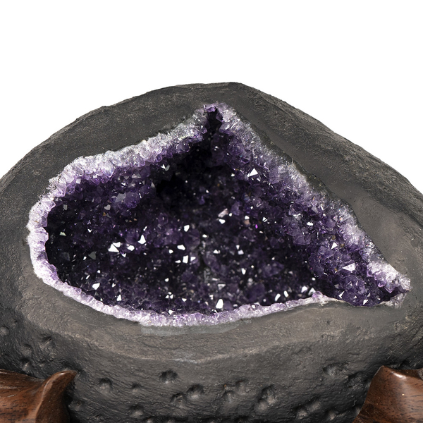 紫水晶 頂級5A 紫水晶洞 6.5kg 原礦紫水晶 紫水晶擺件｜黑檀木座 product thumbnail 2