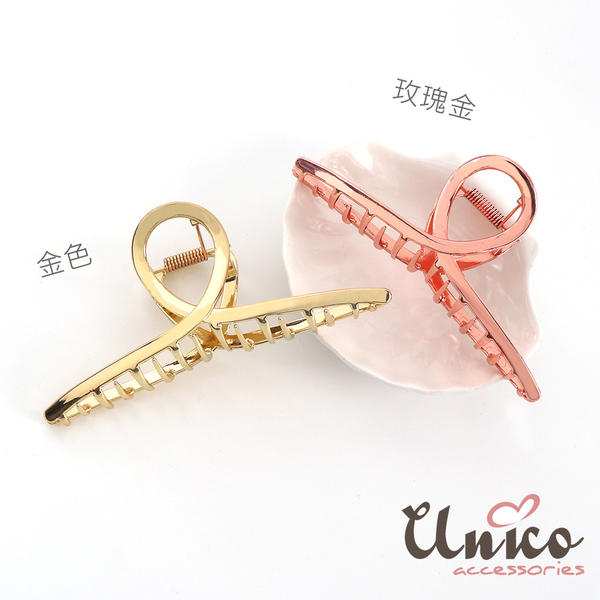 UNICO 韓國簡約質感法式慵懶金屬大號鯊魚夾 product thumbnail 8