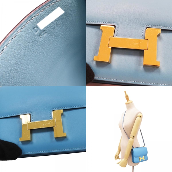 【二手名牌BRAND OFF】HERMES 愛馬仕 北方藍 Swift皮革 Constance Mini 18 肩背包 D刻 product thumbnail 8