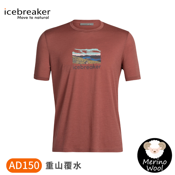 【Icebreaker 男 Tech Lite II圓領短袖上衣(重山覆水)AD150《紫羅蘭紅》】IB0A56CN/排汗衣