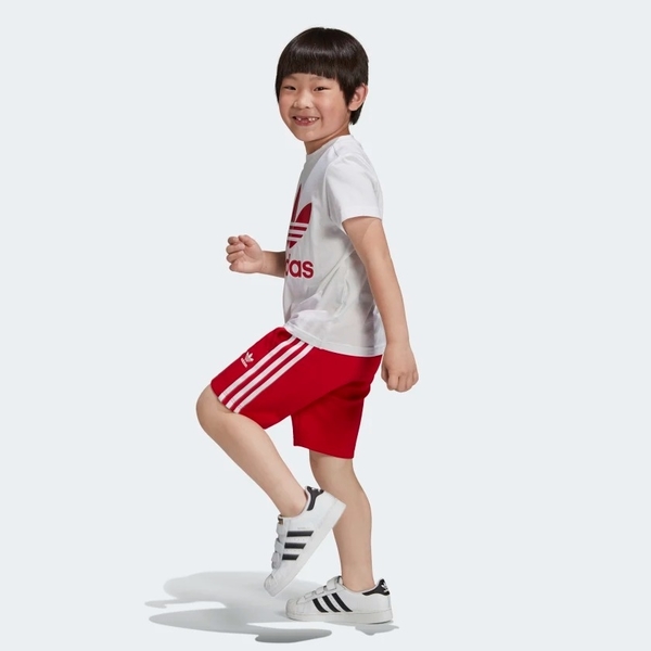 ADIDAS TREFOIL SHORTS TEE SET 童裝 中童 短袖上衣+短褲 棉質 紅 白【運動世界】ED7725 product thumbnail 3