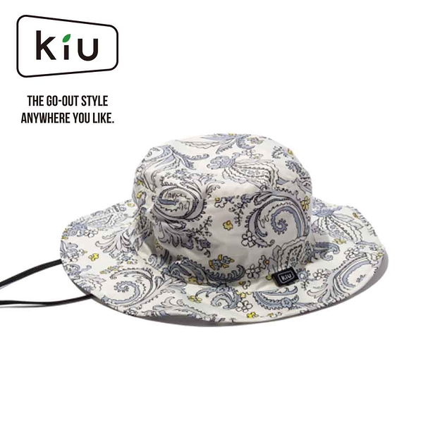日本【KIU】UV&RAIN PACKABLE SAFARI HAT 抗UV防潑水可收納闊邊帽 K85-222 佩斯利花紋