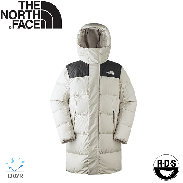 【The North Face 男 600FP 長版防風防潑羽絨外套《淺灰》】7W7K/登山/保暖外套/防潑水