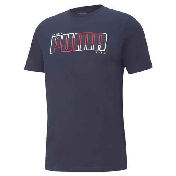 Puma Athletics 男 深藍色 短袖 上衣 基本系列 棉質 短T 圓領衫 短袖T恤 58575606